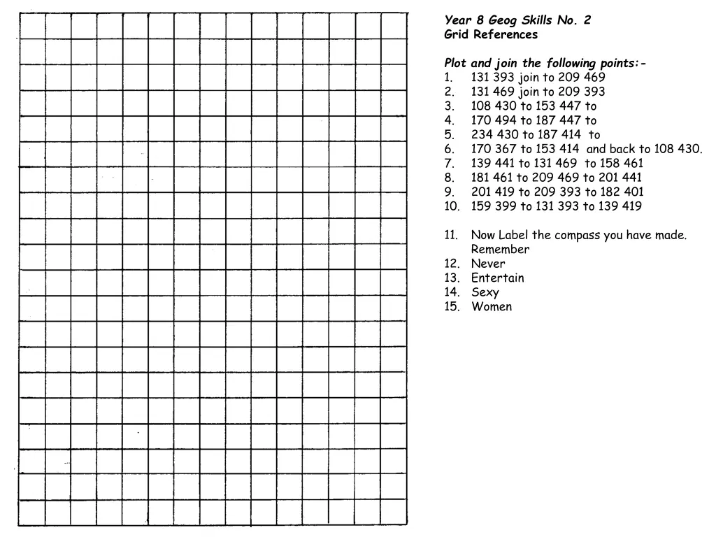 year 8 geog skills no 2 grid references