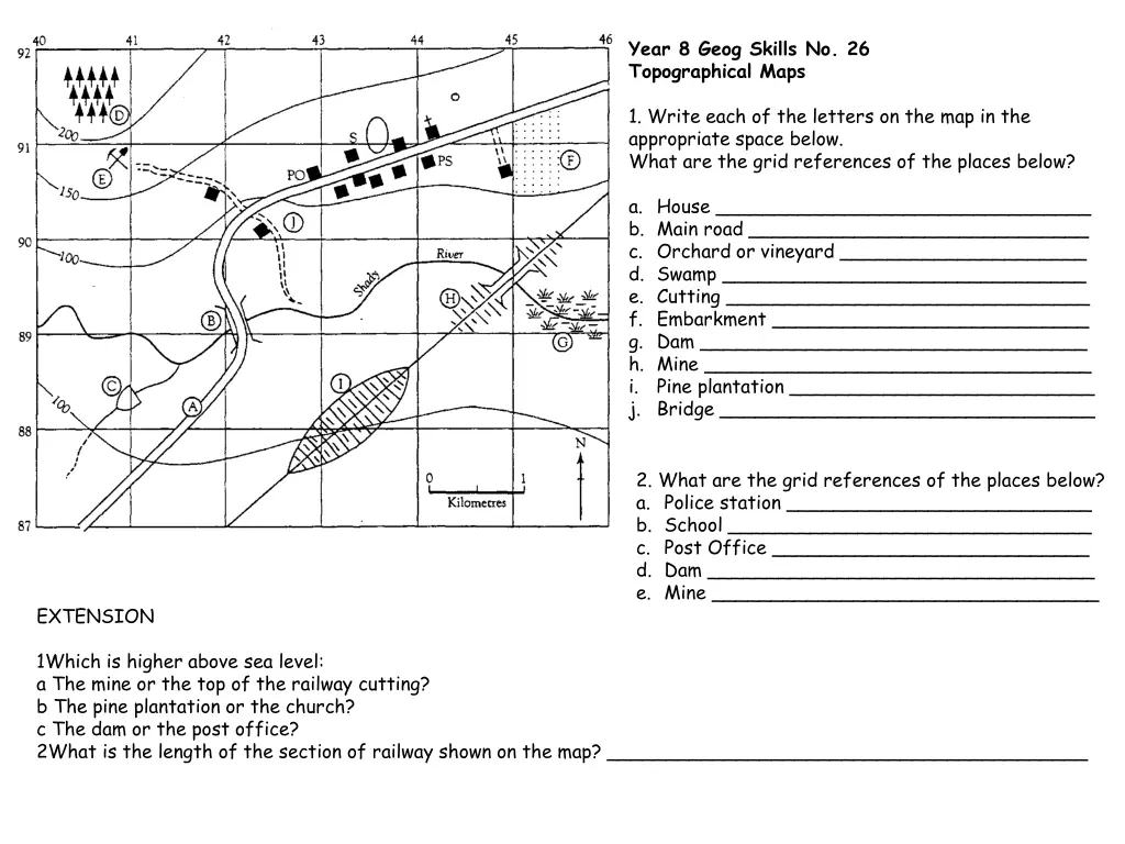 year 8 geog skills no 26 topographical maps