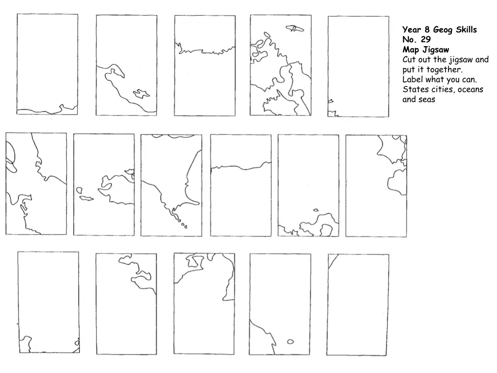 year 8 geog skills no 29 map jigsaw