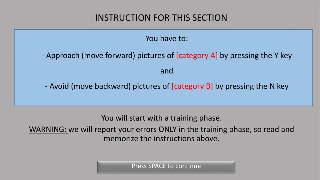 instruction for this section