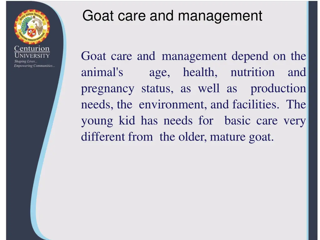 goat care and management