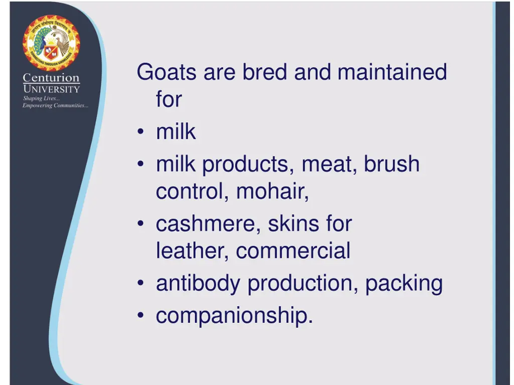 goats are bred and maintained for milk milk