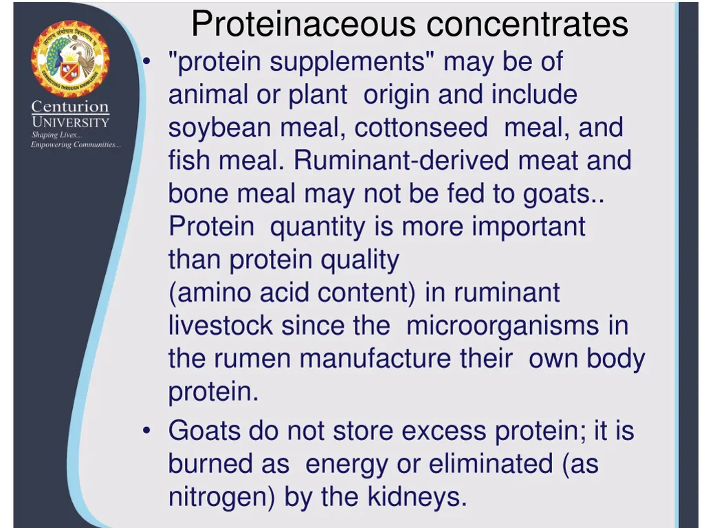 proteinaceous concentrates protein supplements