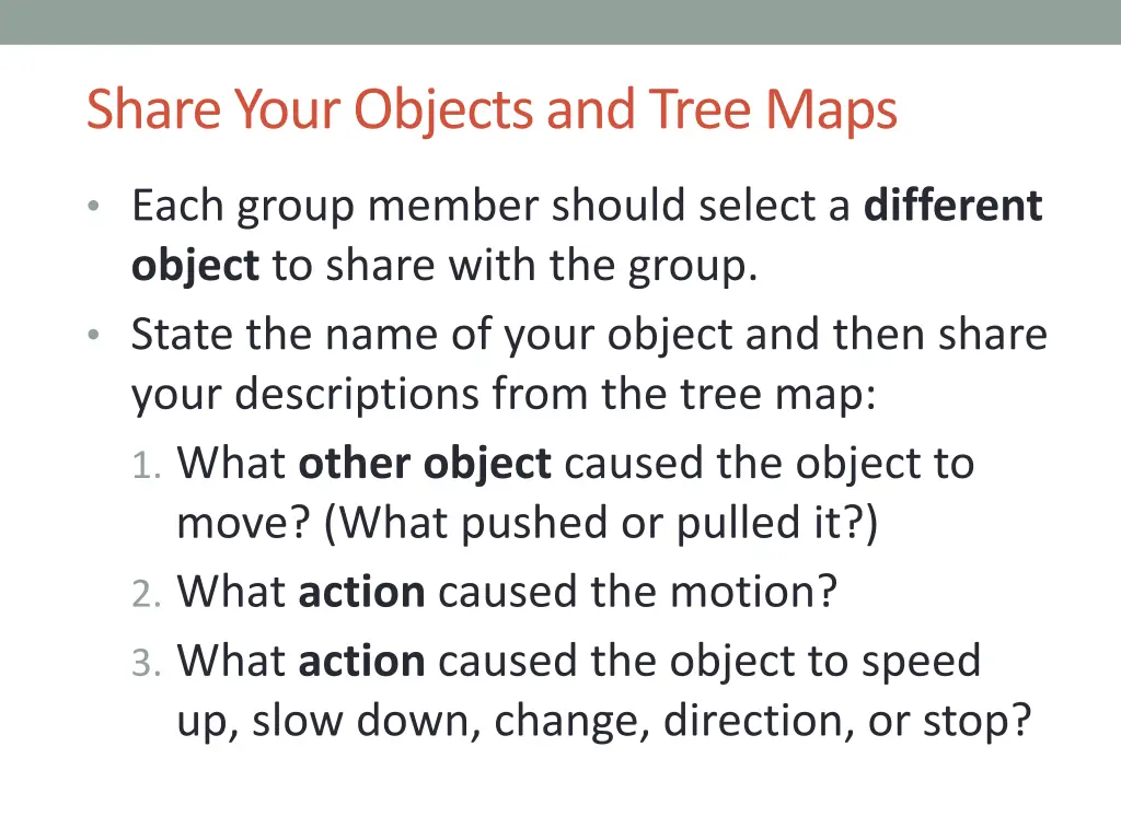 share your objects and tree maps