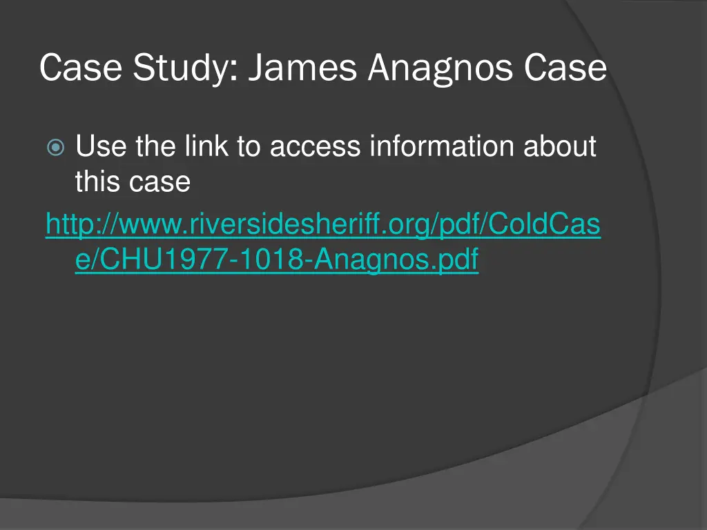 case study james anagnos case