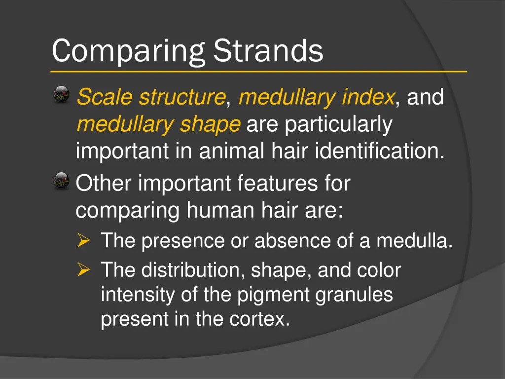 comparing strands 1