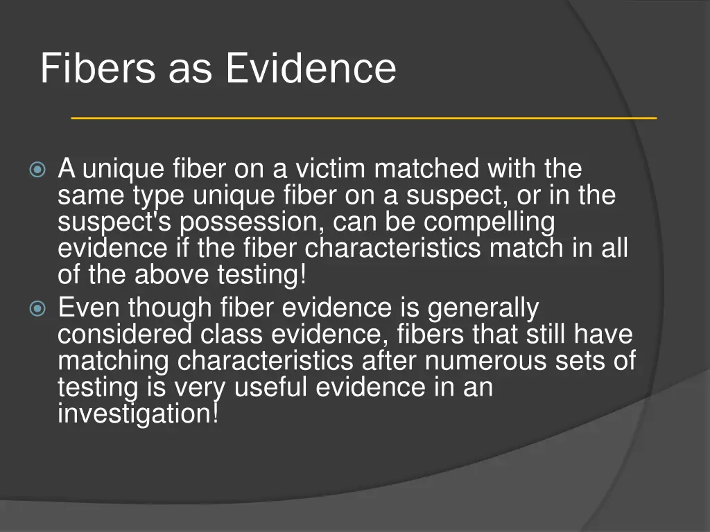 fibers as evidence