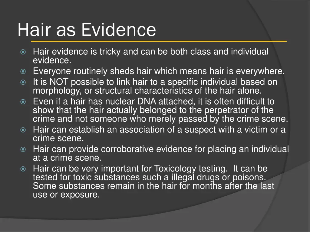 hair as evidence