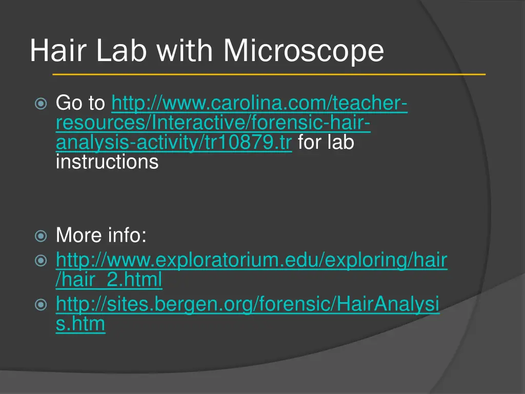 hair lab with microscope