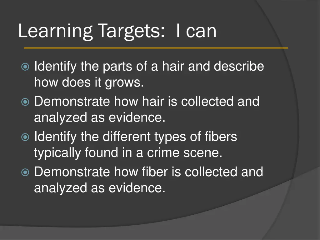 learning targets i can