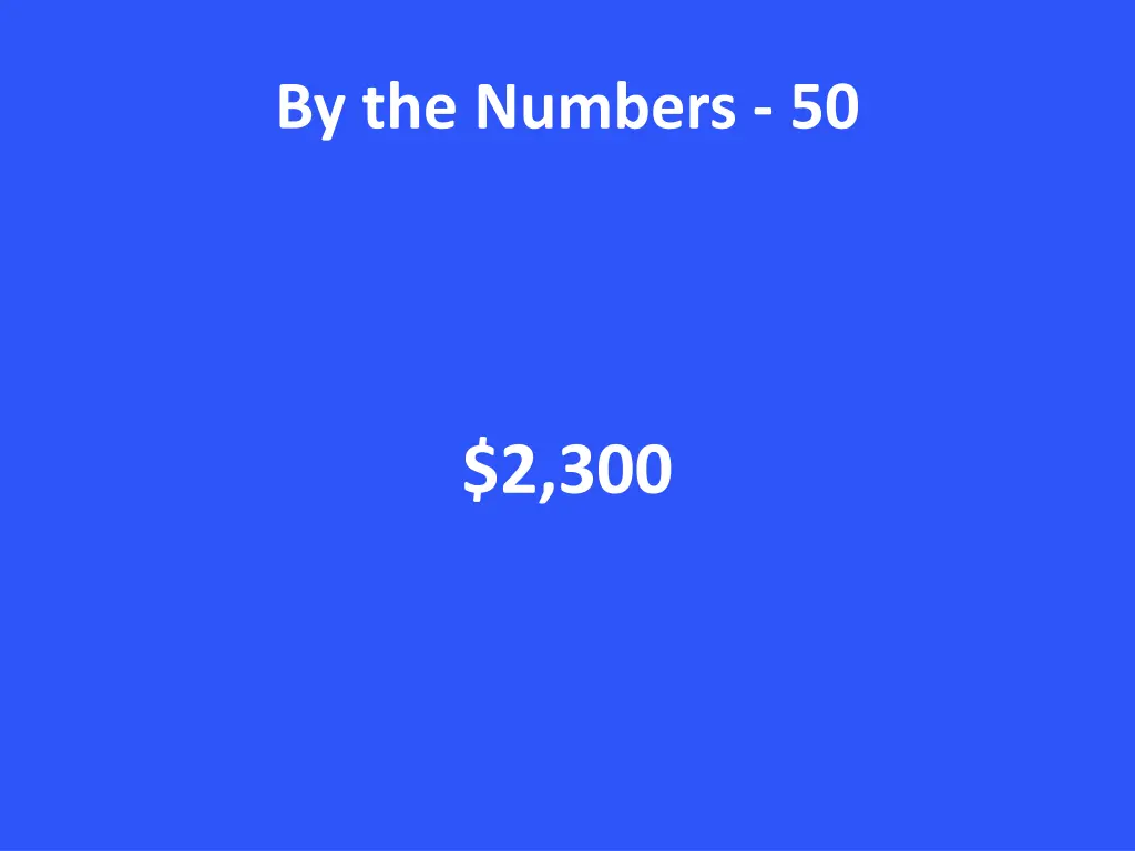 by the numbers 50