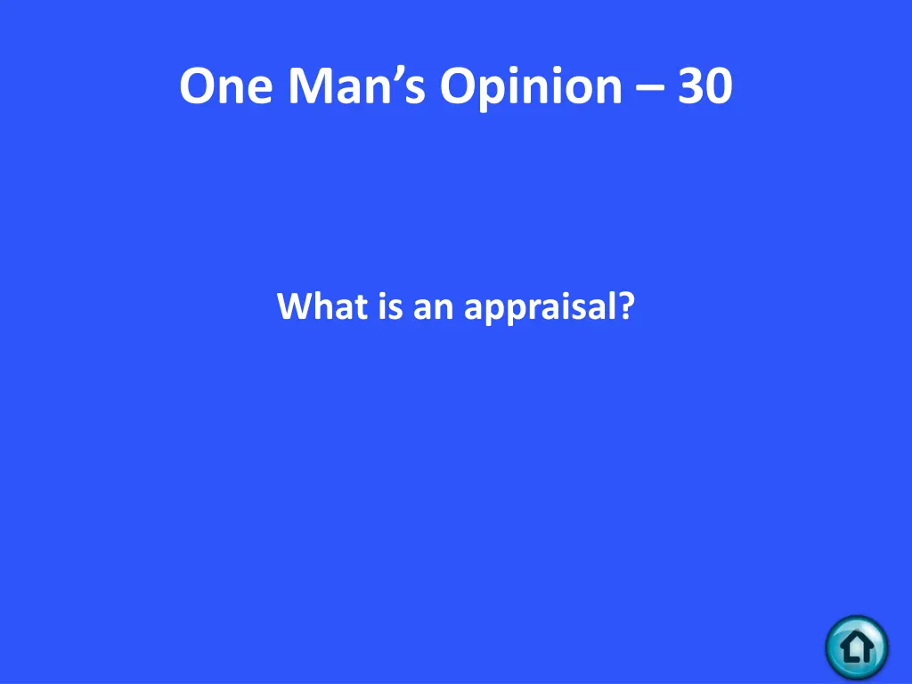 one man s opinion 30 1