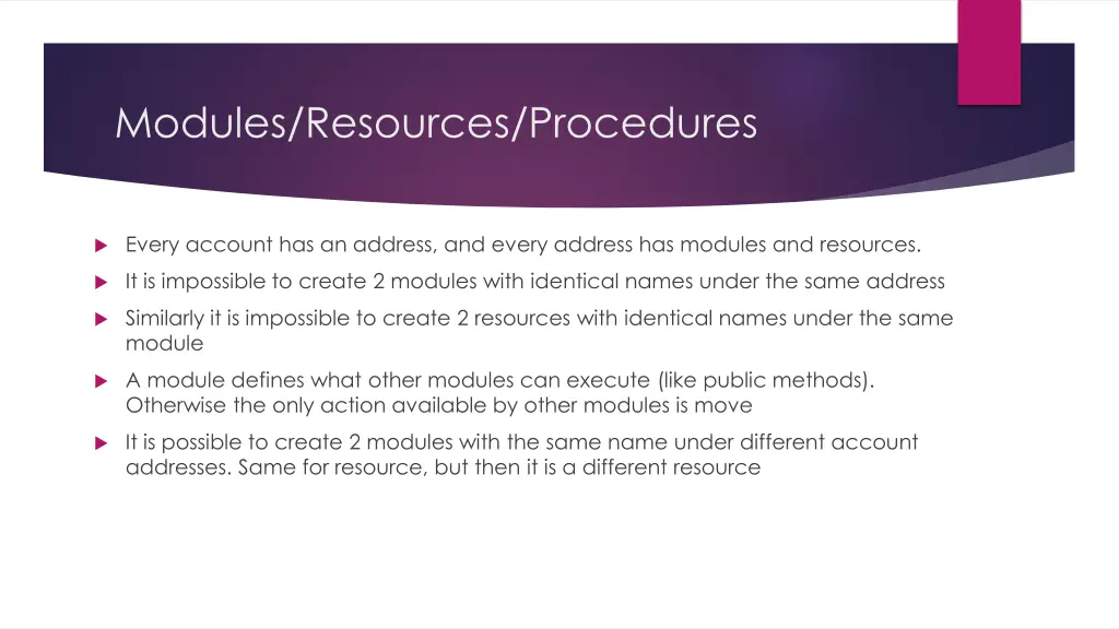 modules resources procedures