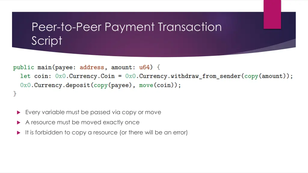 peer to peer payment transaction script