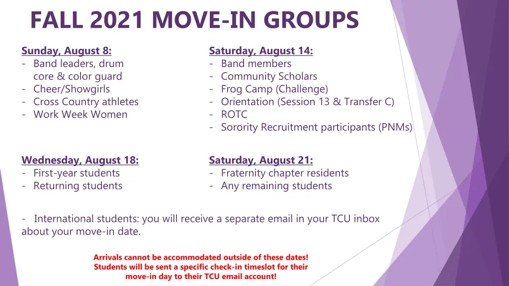 fall 2021 move in groups