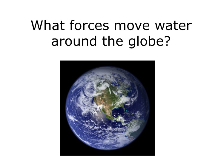 what forces move water around the globe