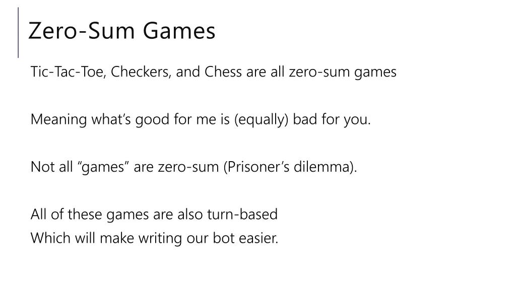 zero sum games