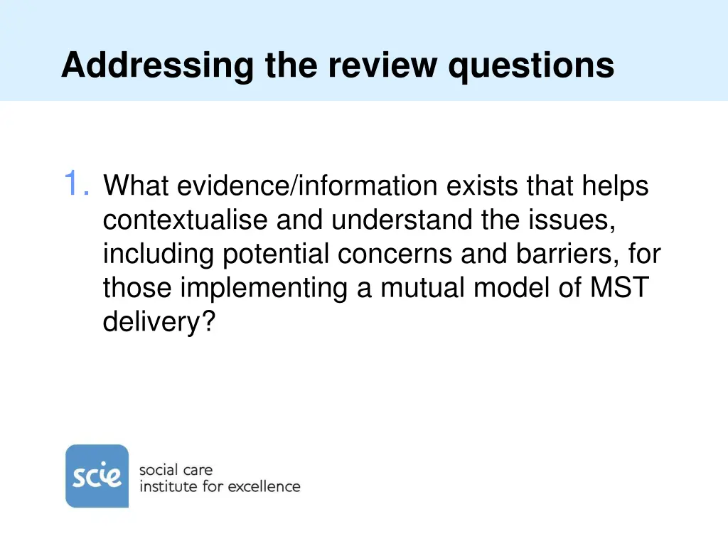 addressing the review questions