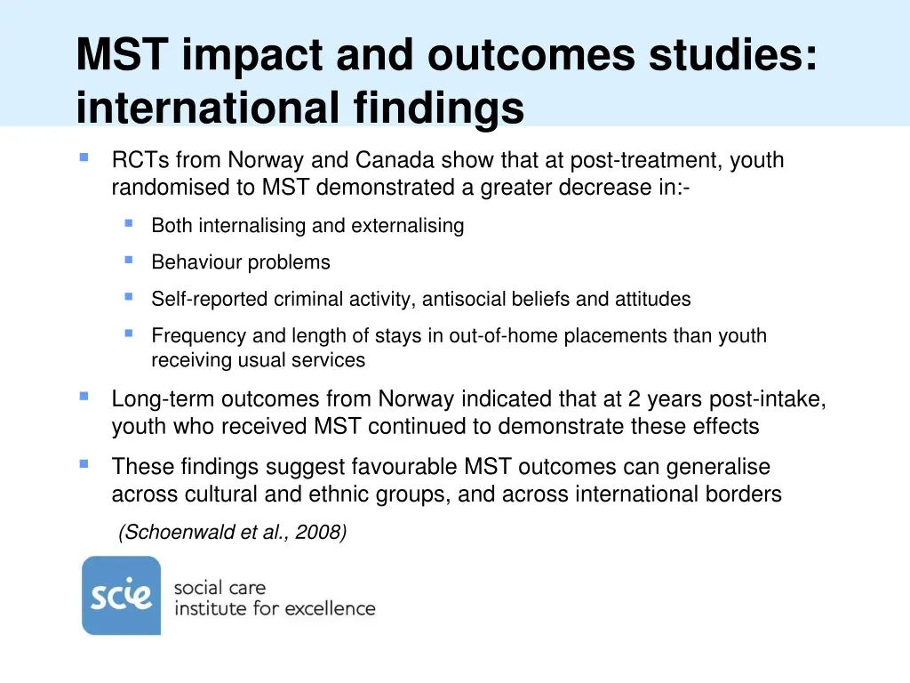 mst impact and outcomes studies international