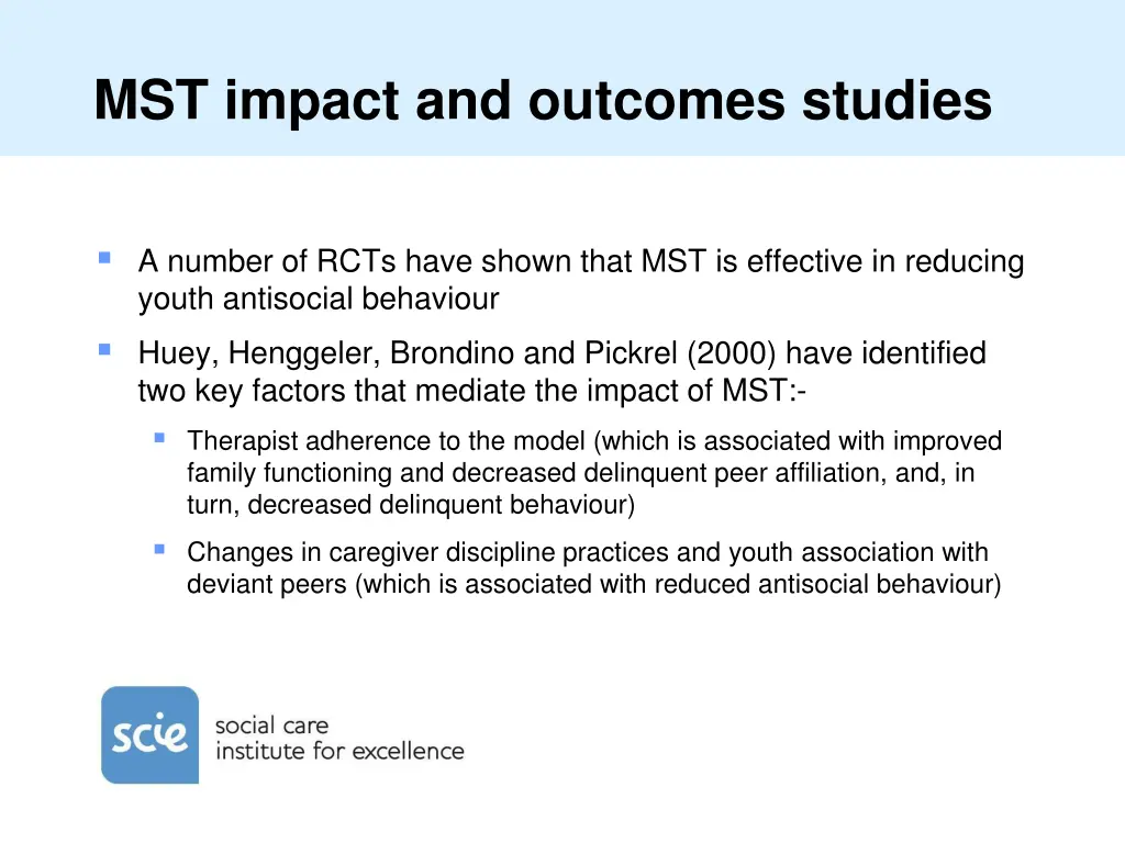 mst impact and outcomes studies