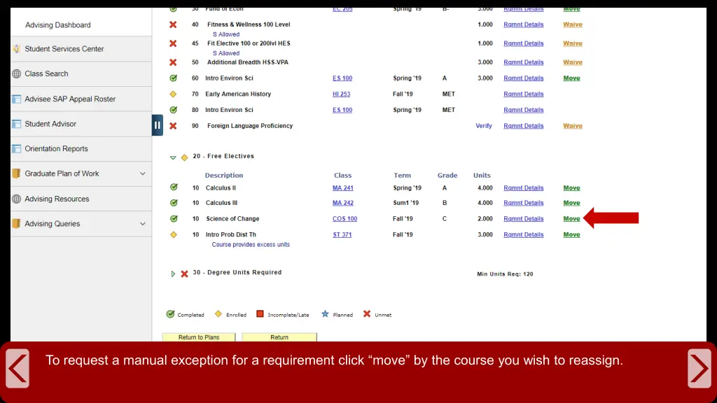 to request a manual exception for a requirement