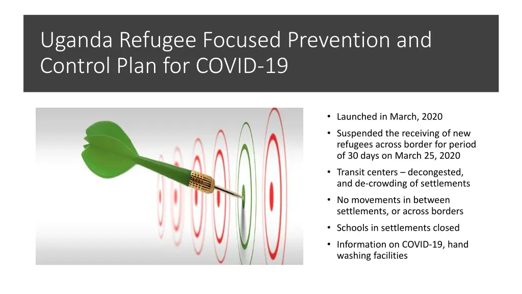 uganda refugee focused prevention and control