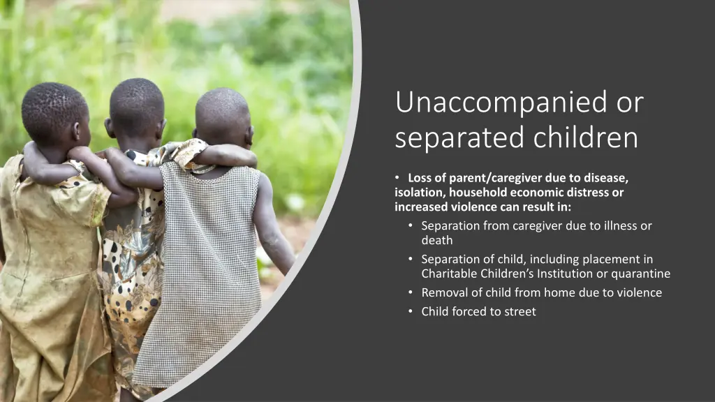 unaccompanied or separated children