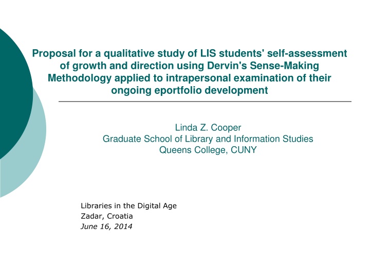 proposal for a qualitative study of lis students