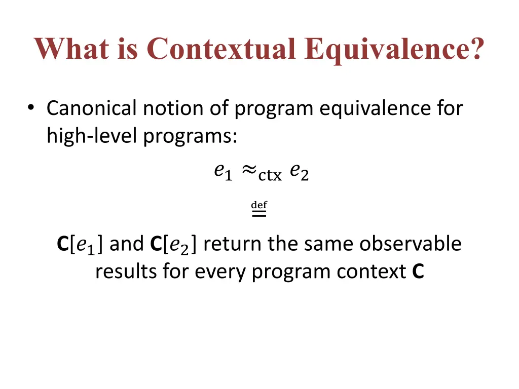 what is contextual equivalence