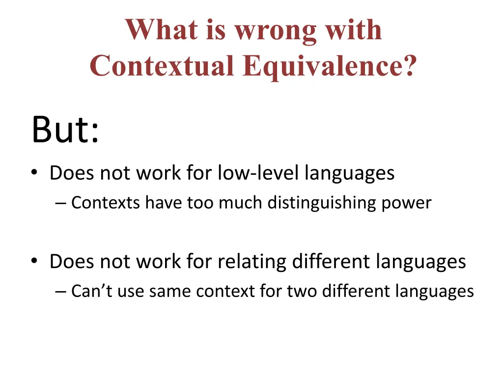 what is wrong with contextual equivalence