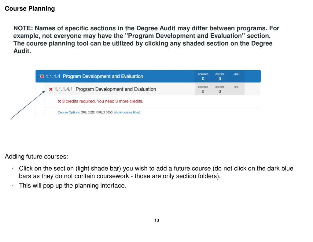 course planning