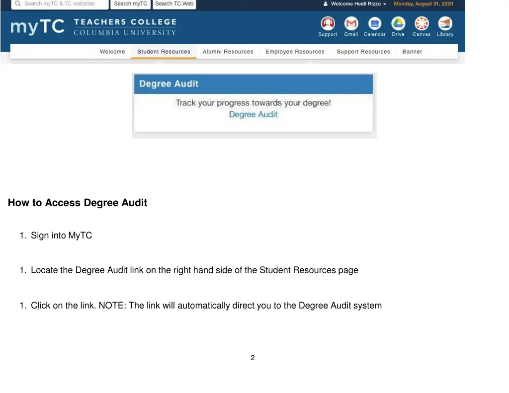 how to access degree audit