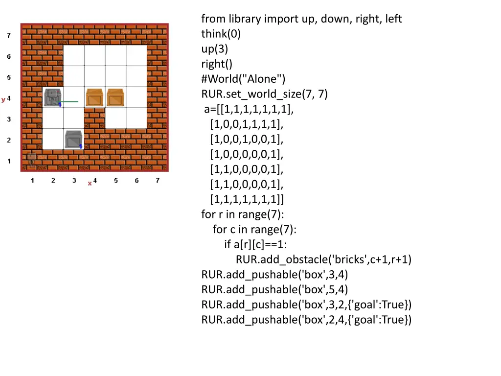 from library import up down right left think