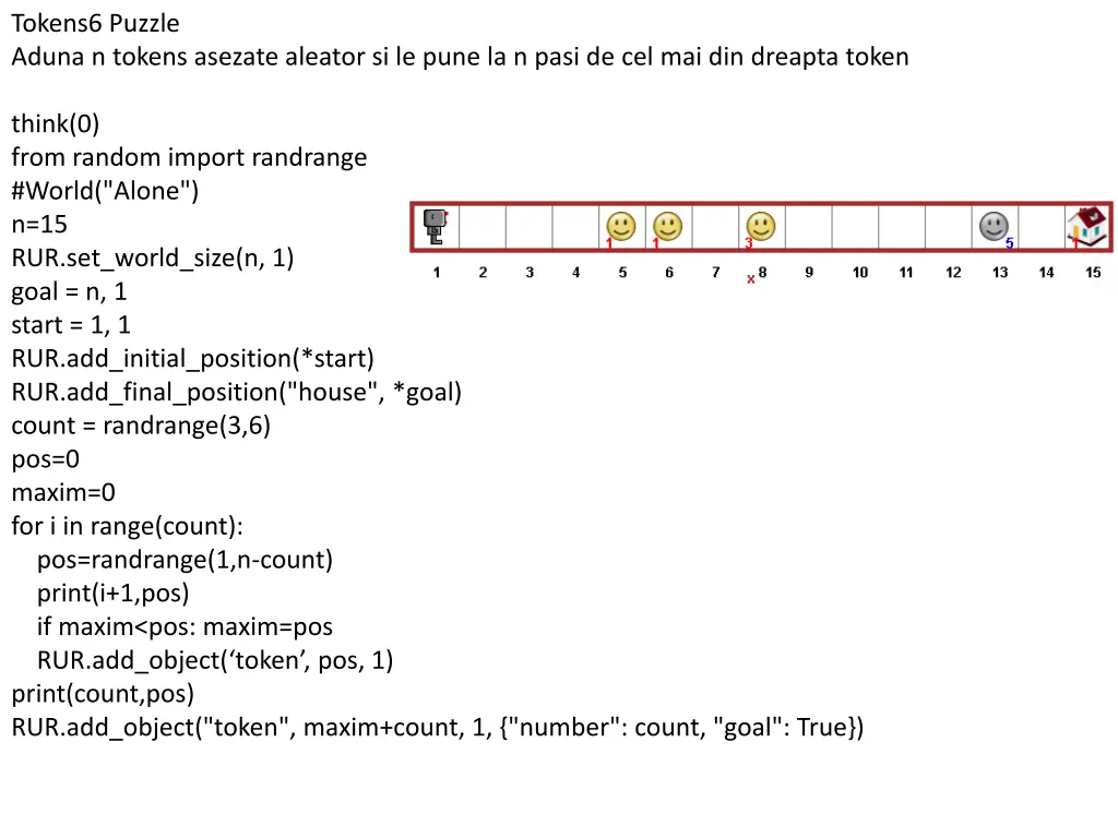 tokens6 puzzle aduna n tokens asezate aleator