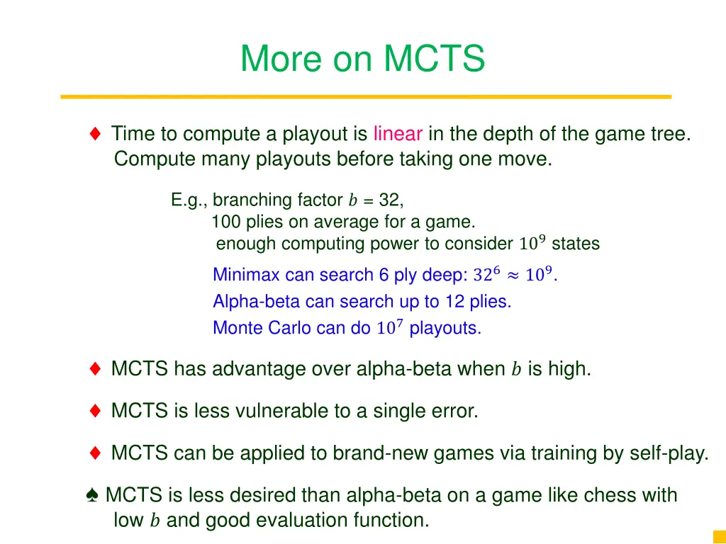 more on mcts