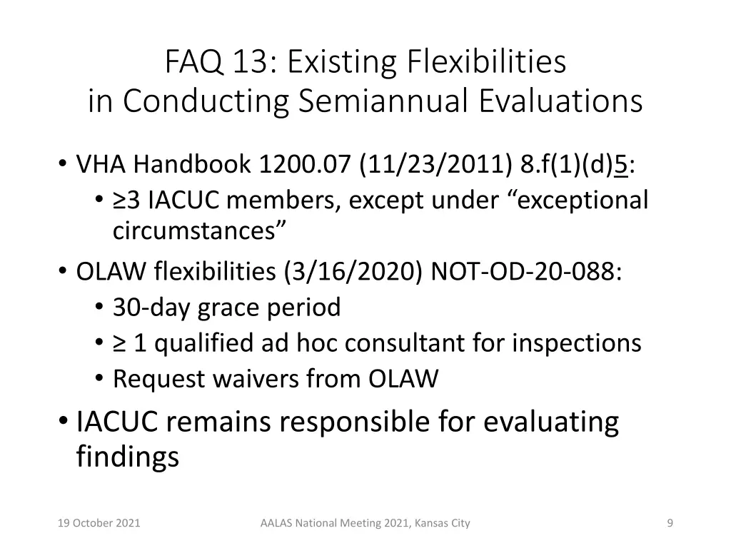 faq 13 existing flexibilities in conducting