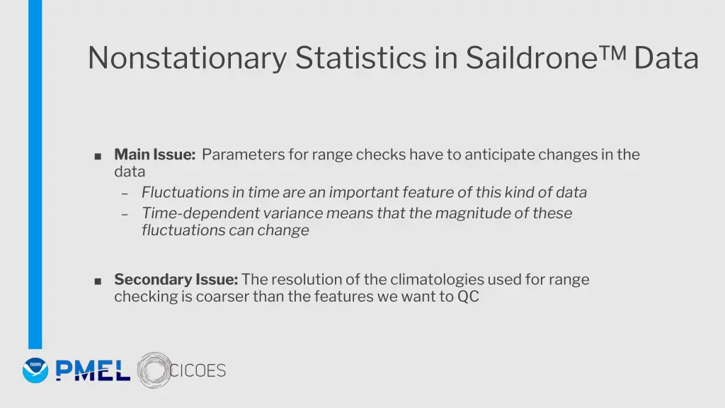 nonstationary statistics in saildrone