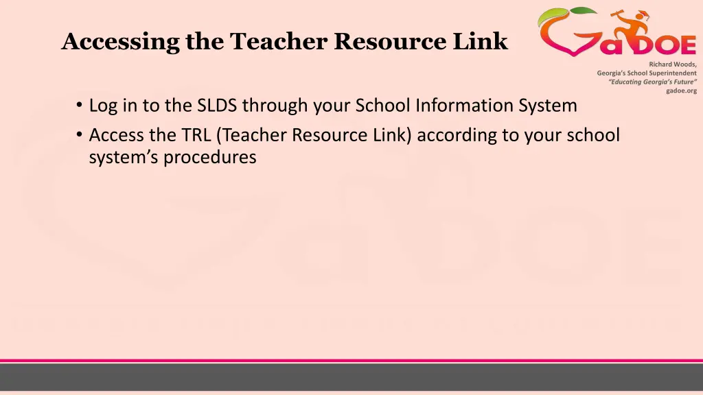 accessing the teacher resource link