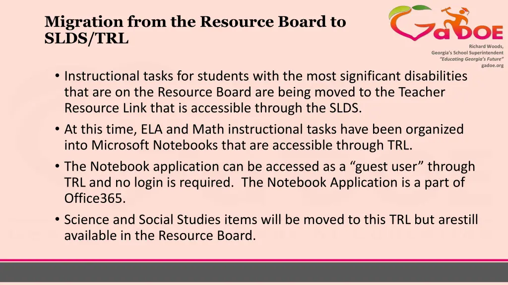 migration from the resource board to slds trl