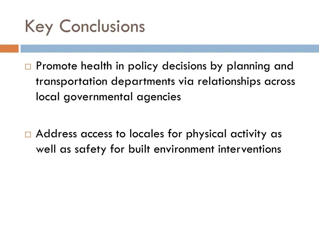 key conclusions 1