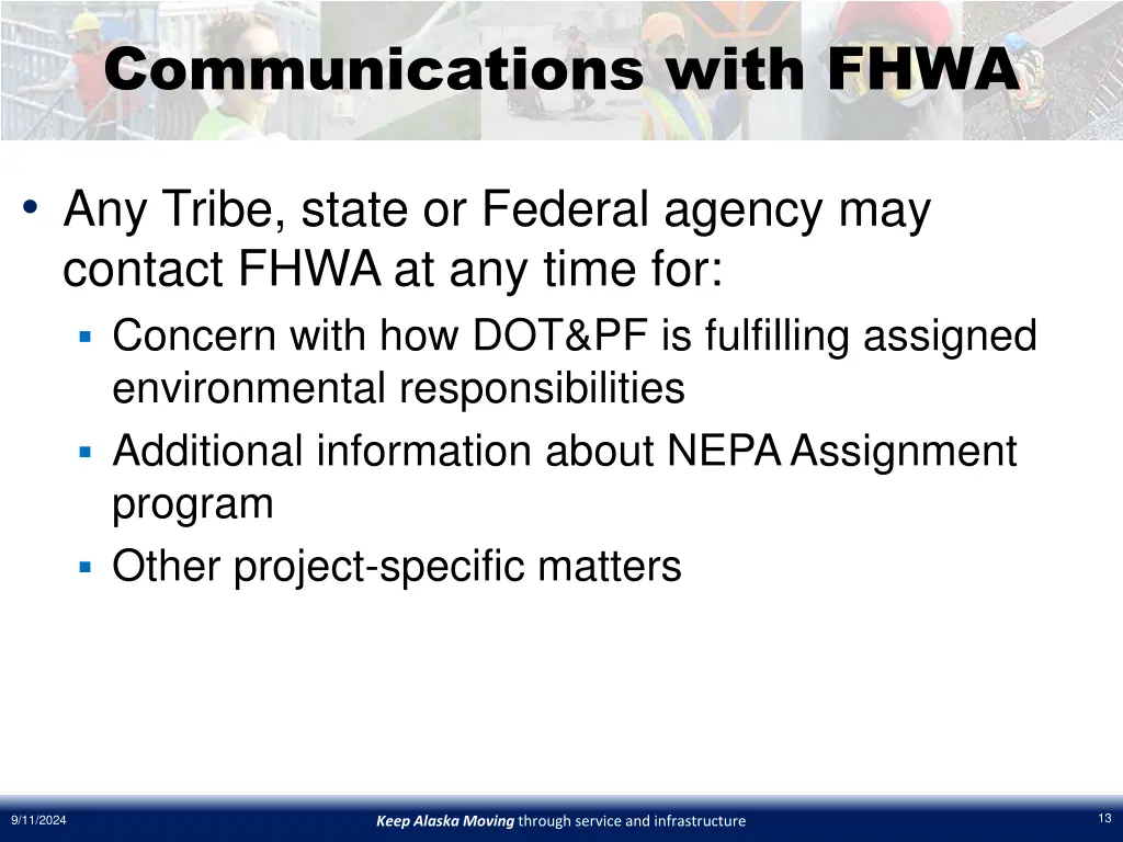 communications with fhwa