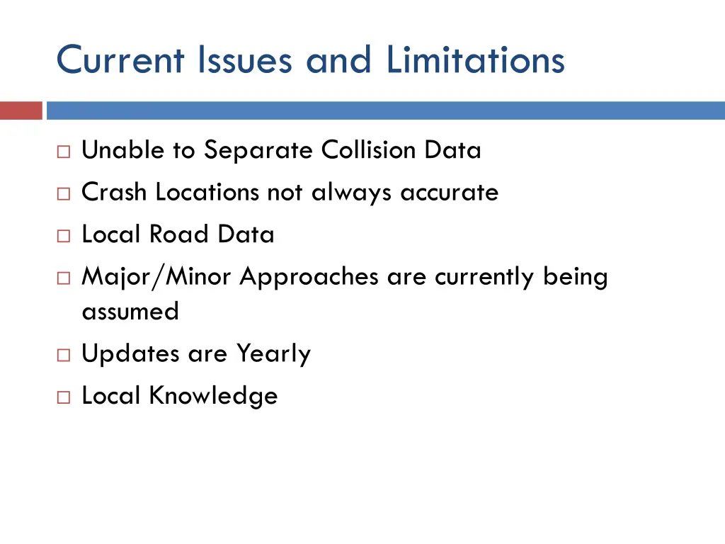 current issues and limitations