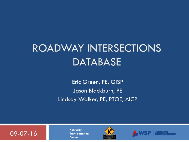 roadway intersections database