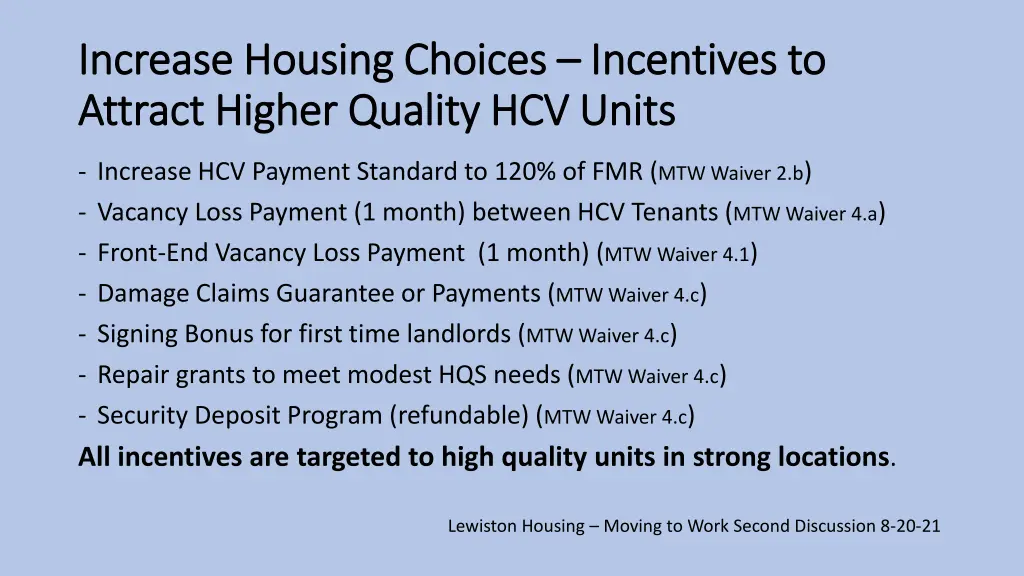 increase housing choices increase housing choices