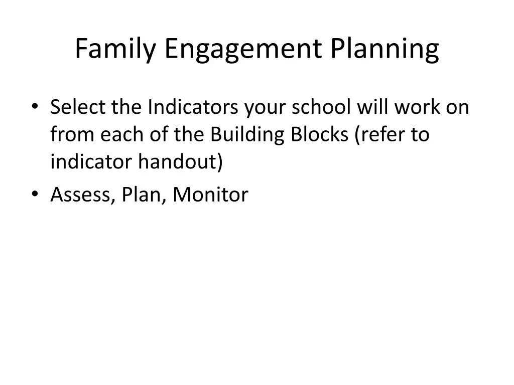 family engagement planning