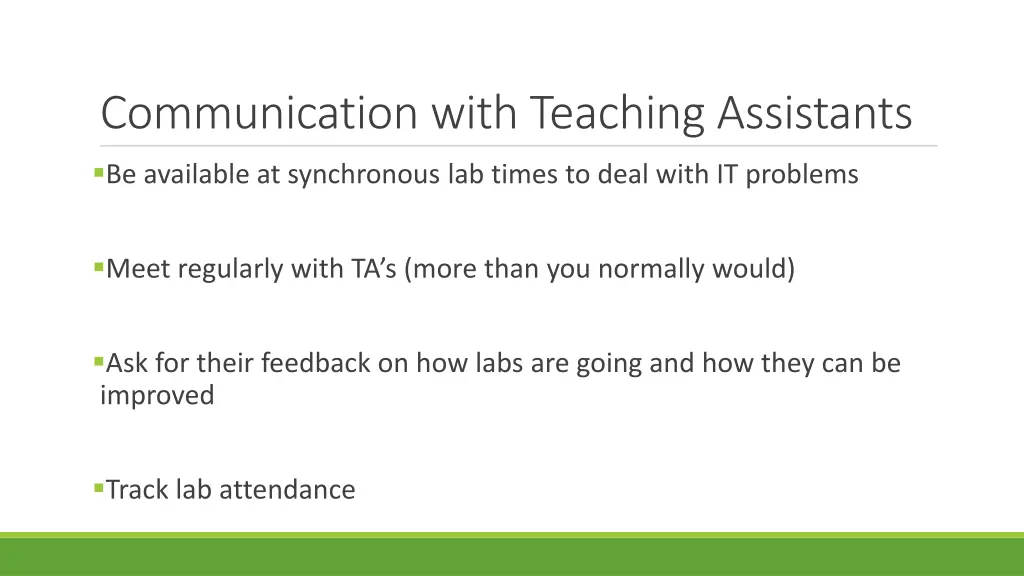 communication with teaching assistants