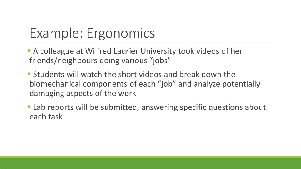 example ergonomics