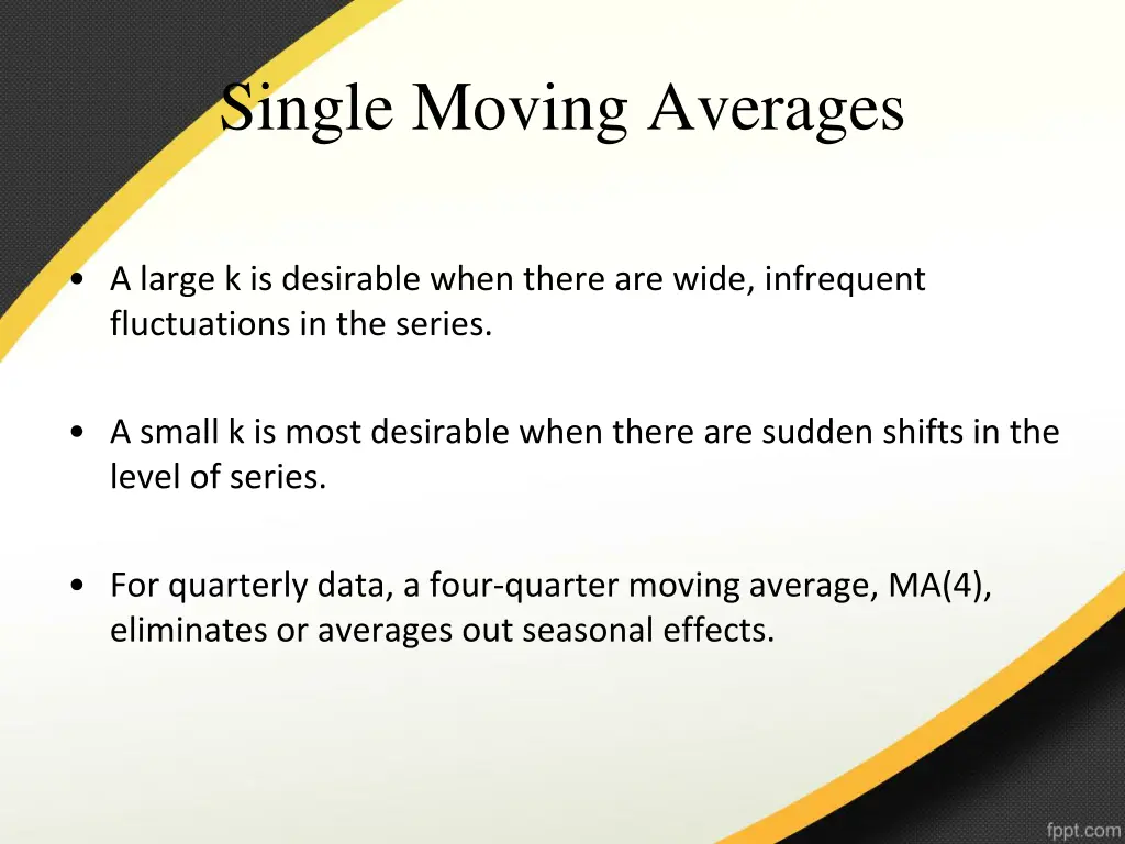 single moving averages