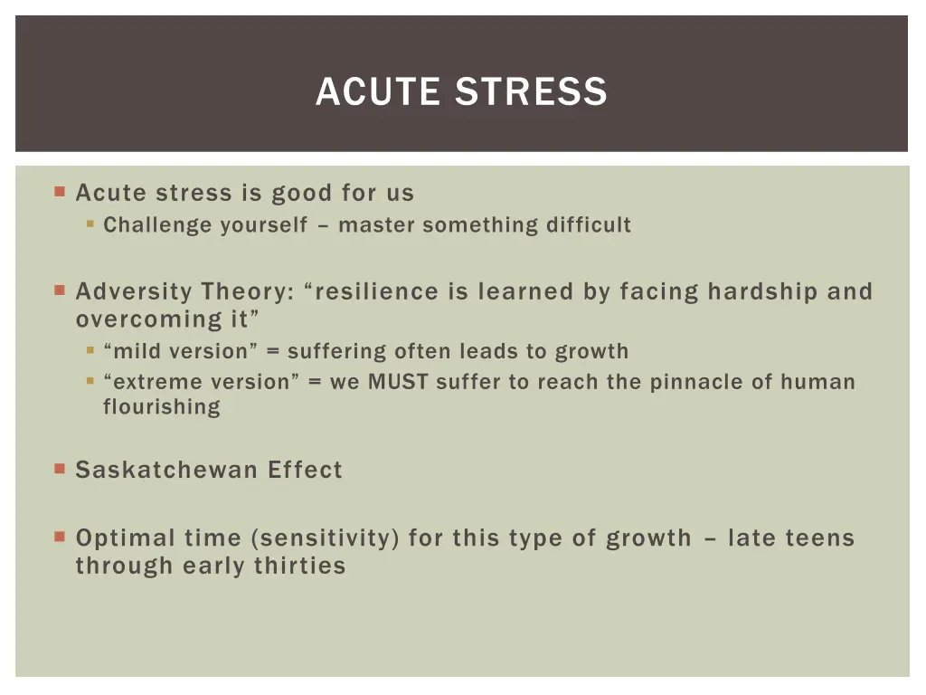 acute stress