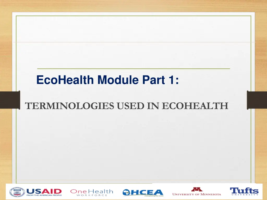 ecohealth module part 1